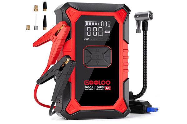 GOOLOO A3 3000A Jump Starter & Tire Inflator